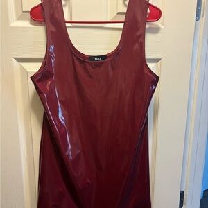 EGO Glossy Maroon Sleeveless Top